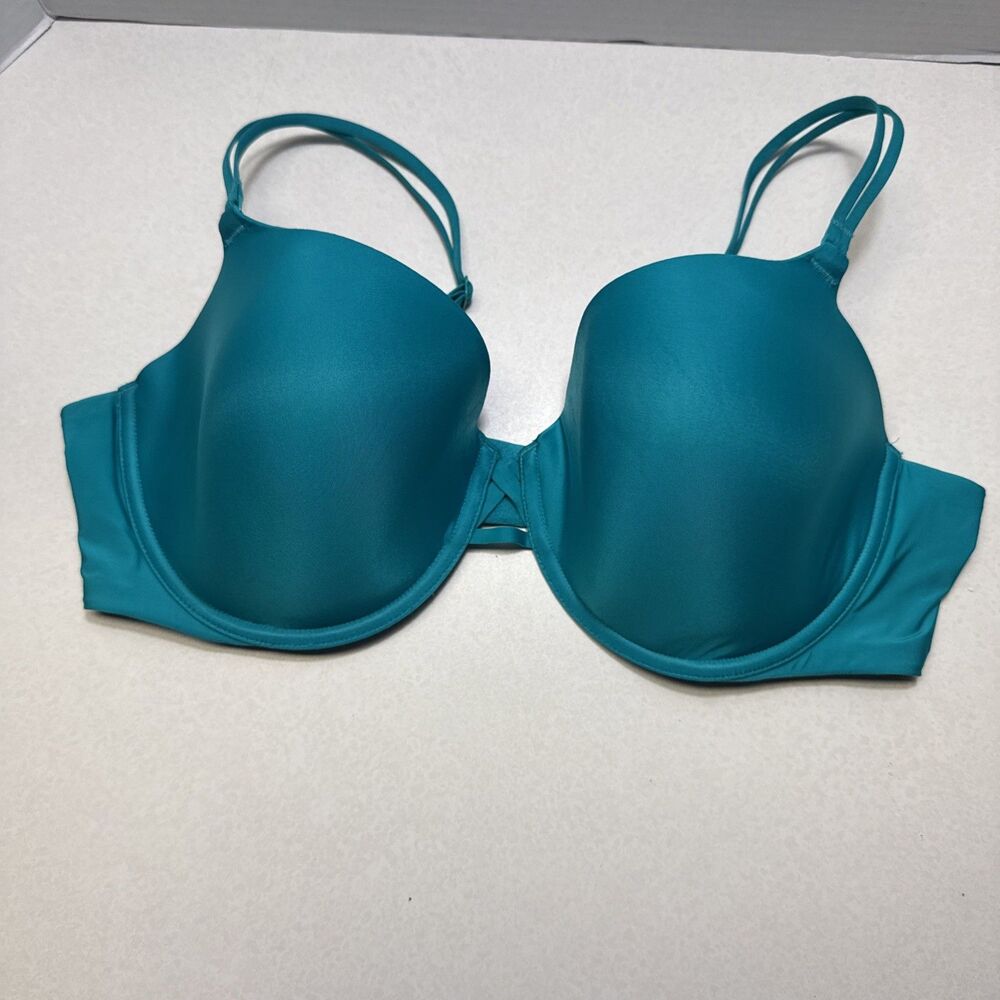Victoria's Secret Lined Demi Bra Womens 38D Teal Underwire Lightly Padded TShirt